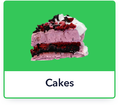 Cakes menu button in Treatware POS